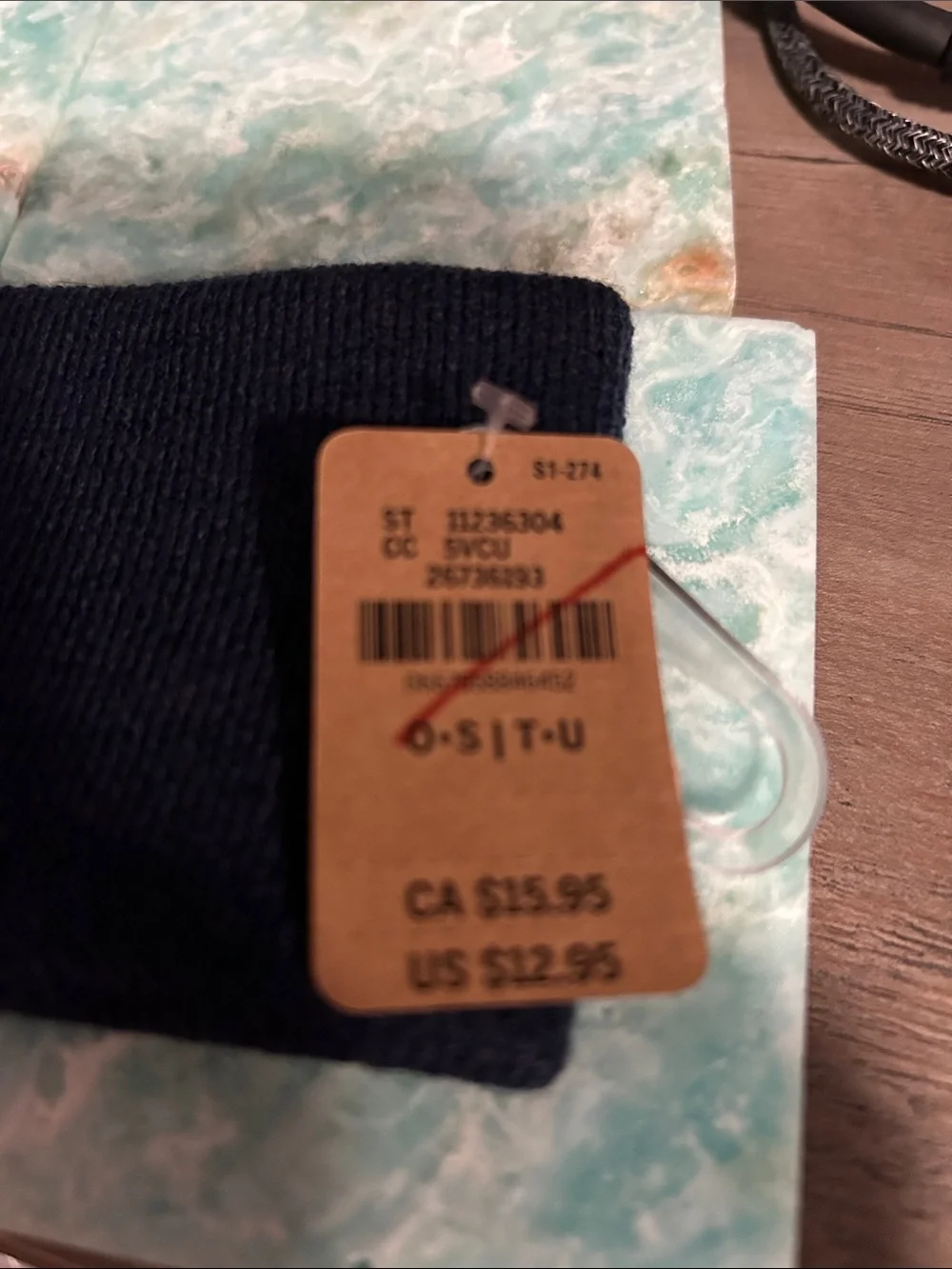 Pink Victoria Secret Navy Knit Headband with Embroidered Crest